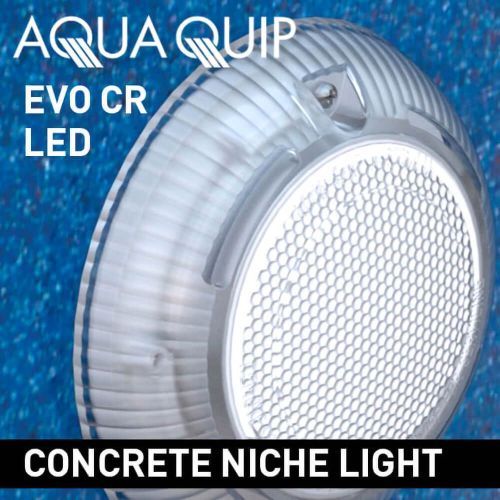 Aqua-Quip EvoCR Series - LED Colour Niche Pool Light w/ Concrete Mounting Kit, 20M/30M Cable and Plug Kit Aqua-Quip EvoCR Series - LED Colour Niche Pool Light w/ Concrete Mounting Kit, 20M/30M Cable and Plug Kit